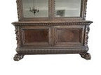 Victorian Carved Walnut Clawfoot Curio China Cabinet Bookcase - Zipfel Furniture