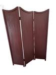 Vintage Three Panel Oriental Chinoiserie Folding Wood Panel Room Divider