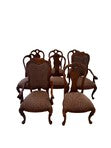 Thomasville Vintage British Gentry Burl Oak Dining Chairs - Set of 8