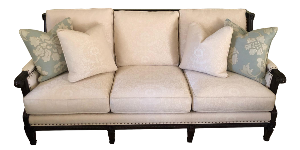 Hancock & Moore Mahogany Sofa with Solid Mahogany Accents