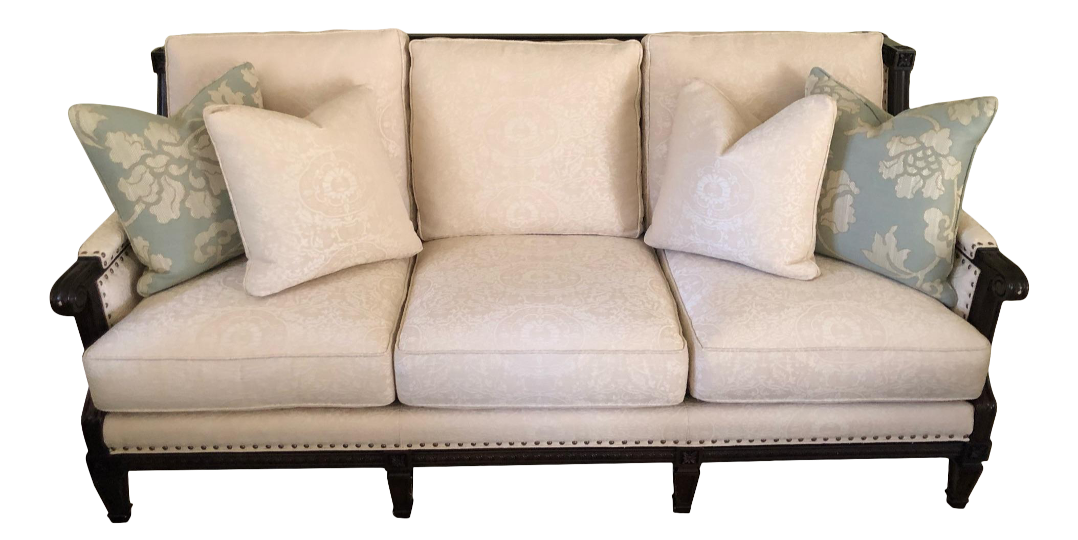 Hancock & Moore Mahogany Sofa with Solid Mahogany Accents