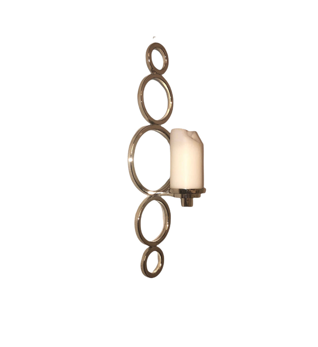Global Views Progressive Ring Sconce - Silver Nickel Finish - Set of 2