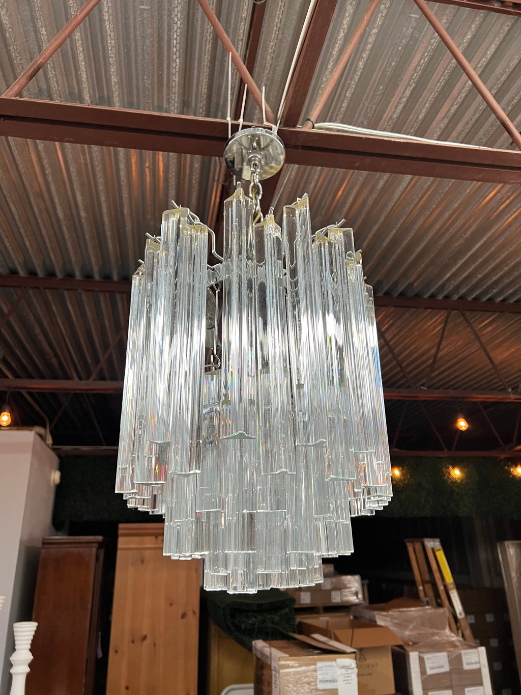 Italian Murano Glass Oval Chandelier