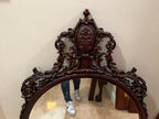 Antique Oval Mirror with Wood Frame