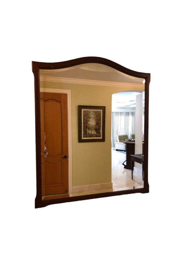 Portuguese Mahogany Framed Mirror - Hangs Vertically