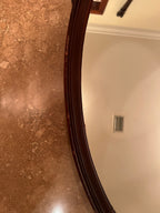 Antique Oval Mirror with Wood Frame