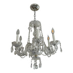 Vintage 1960s Crystal Chandelier - 6 Arm